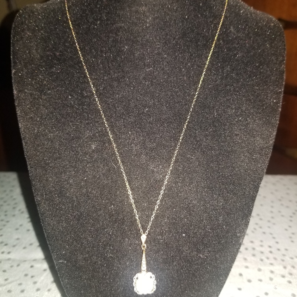 NWT 18 KT YG Layered .925 Sterling Silver Genuine Man-Made Cushion Cabochon Opal